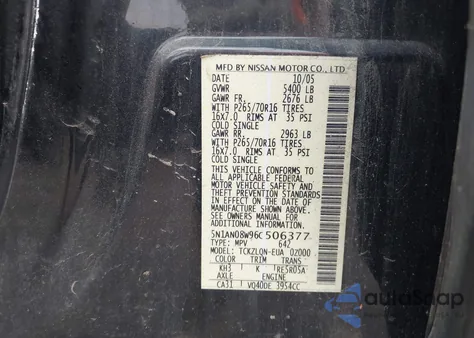 2006 Nissan Xterra X from USA, damaged, VIN 5N1AN08W96C506377